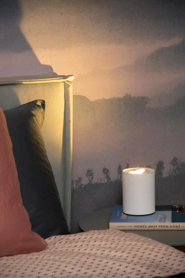 Lucide TUBE - Table lamp - Ø 9,6 cm- LED 3 StepDim - GU10 - 1x5W 2600K/2800K - White - atmosphere 1